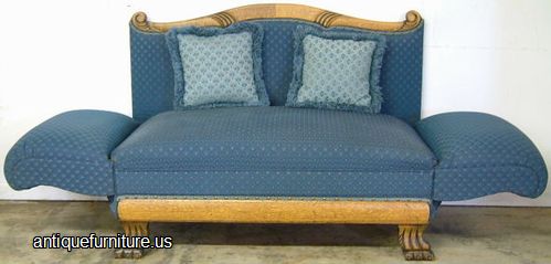 Antique Oak Reclining Settee