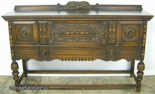 Antique Ornate Oak Sideboard
