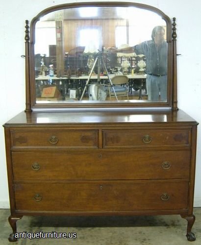 Antique Walnut Ball Claw Dresser
