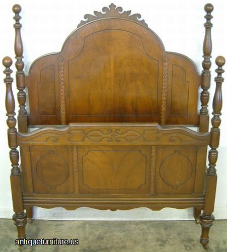 Antique Walnut Twin Poster Bed