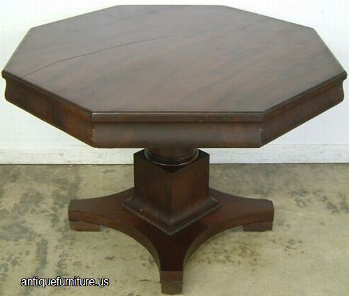 Antique Empire Flame Mahogany Center Table