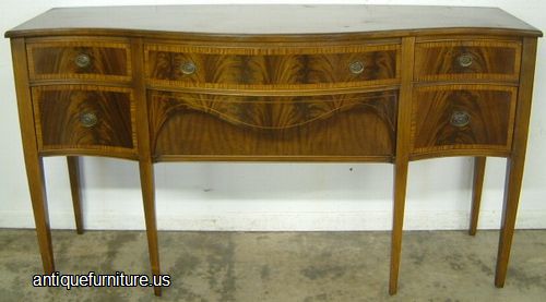 Antique Flame Mahogany Banded Inlay Sideboard