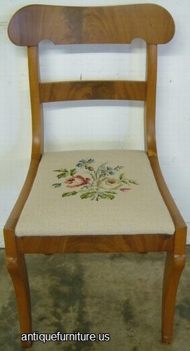 Antique Flame Mahogany Needlepoint Chair