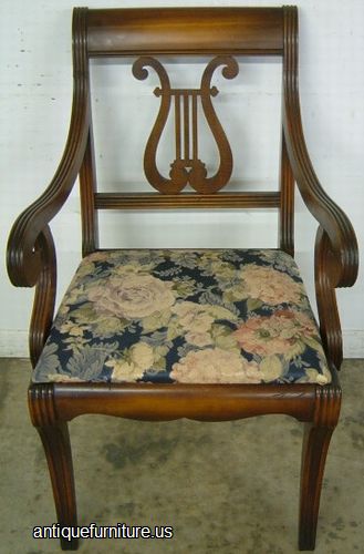 Antique Mahogany Lrye Back Dining Chair