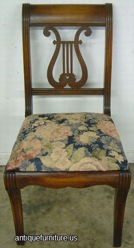 Antique Mahogany Lrye Back Dining Chair