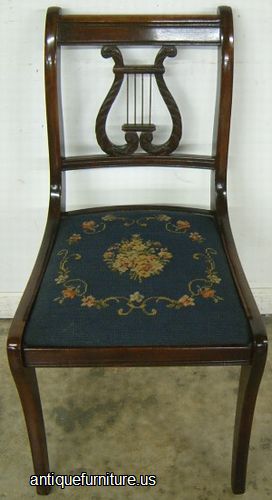 Antique Mahogany Lyre Back Desk Chair