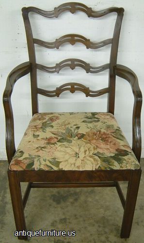 Antique Mahogany Ribbon Back Dining Chair