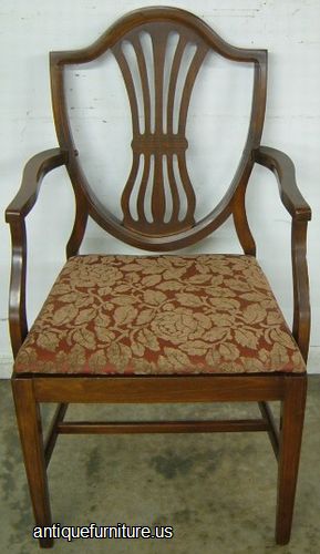 Antique Mahogany Shield Back Dining Chair