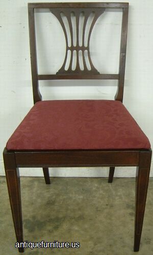Antique Mahogany String Inlaid Desk Chair