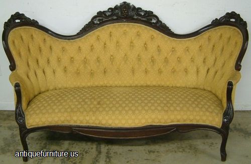 Antique Ornate Victorian Walnut Sofa