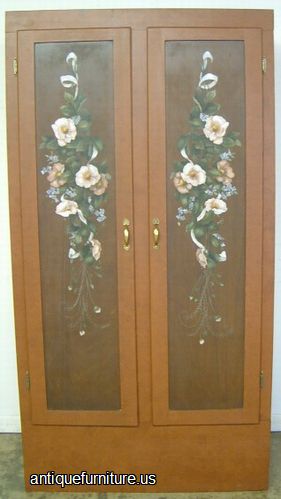 Antique Paint Decorated Wardrobe