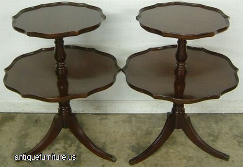 Antique Pair Tier Tables