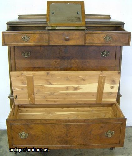 Antique Burl Walnut Chest