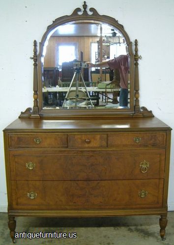 Antique Burl Walnut Dresser