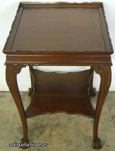 Antique Mahogany Ball Claw Lamp Table