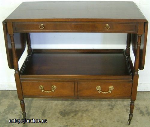 Antique Mahogany Drop Leaf Tea Table