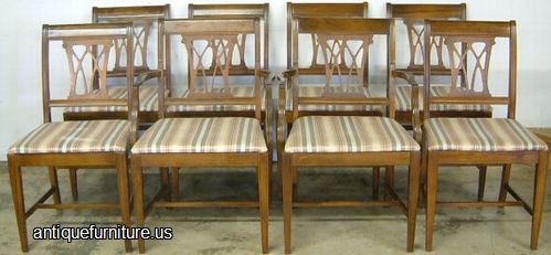 Antique Set 8 Mahogany Dining Chairs