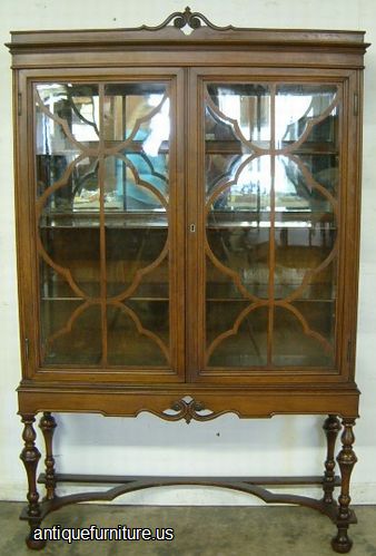 Antique Walnut China Cabinet