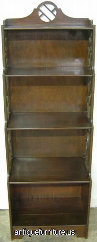 Antique Mahogany Bookshelf With 4 Shelves
