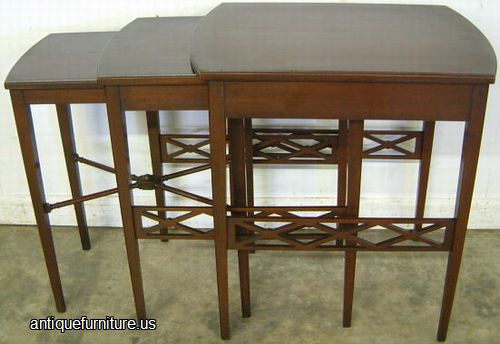 Antique Nest Of Mahogany Stack Tables