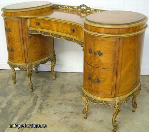 Antique Paint Decorated French Style Vanity
