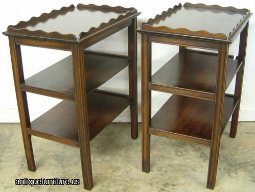 Antique Pair Mahogany End Tables