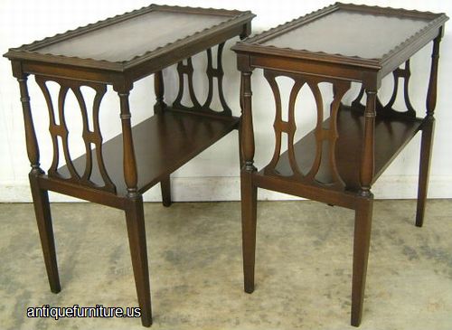 Antique Pair Of Mahogany End Tables