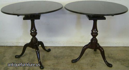 Antique Pair Of Mahogany Tilt Top Tables