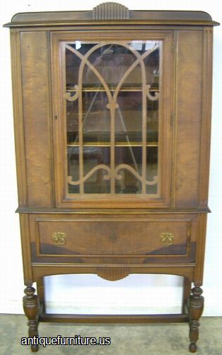 Antique Walnut China Cabinet