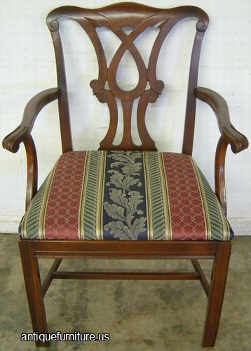 Antique Walnut Dining Chair With Arms