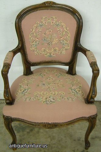 Antique French Style Needlepoint Chair