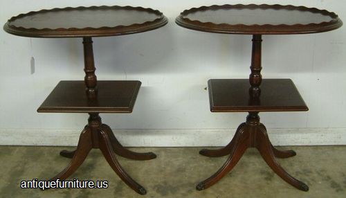 Antique Pair Mahogany Lamp Tables