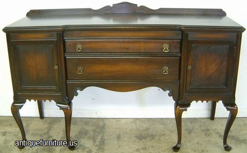 Antique Queen Ann Walnut Sideboard