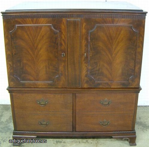 Antique Rca 9 Tw 390 Floor Model Television Radio Record Player