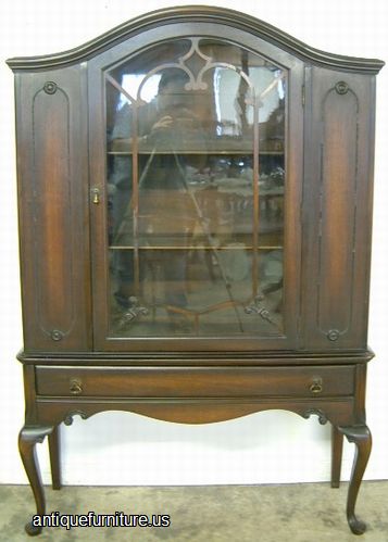 Antique Walnut Dome Top China Cabinet