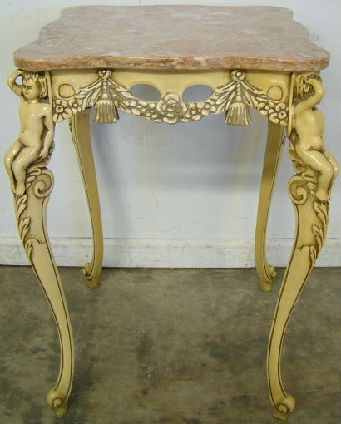 Antique Figural Marble Top Table