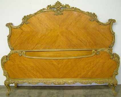 Antique French Style Satin Wood Bed