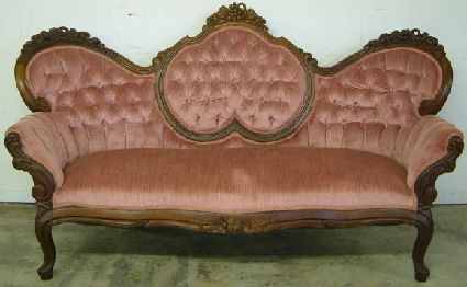 Antique Walnut Victorian Sofa
