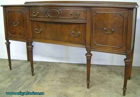 Antique Burl Walnut Side Board