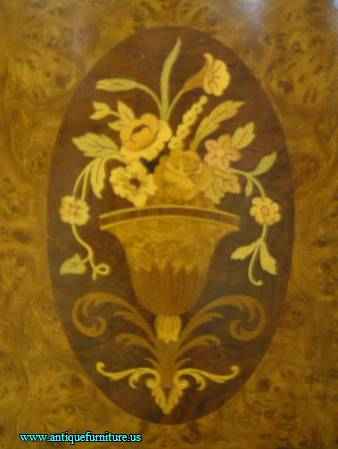 Antique Demilune Commode Inlay