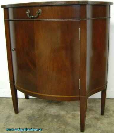 Antique Mahogany Bow Front Commode