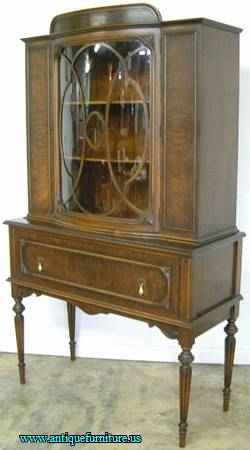 Antique Walnut China Cabinet