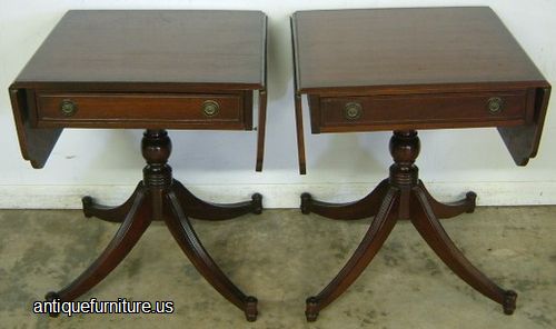 Antique Mahogany Dropleaf Lamp Tables