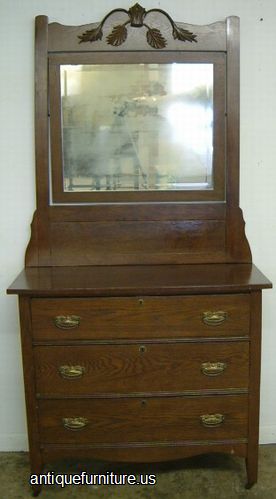 Antique Oak Dresser Mirror