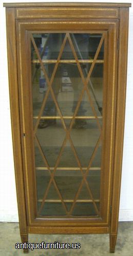 Antique Inlaid Mahogany Bookcase