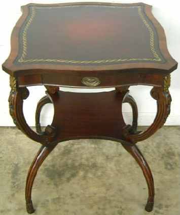 Antique Mahogany Leather Top Table