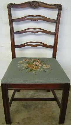 Antique Mahogany Needlepoint Dining Chair