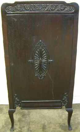 Antique Ornate Mahogany Music Cabinet