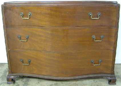 Antique Serpentine Front Mahogany Dresser