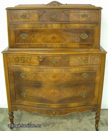 Antique Burl Walnut Chest